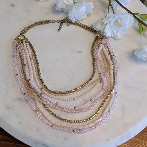 Multi layer beaded statement necklace